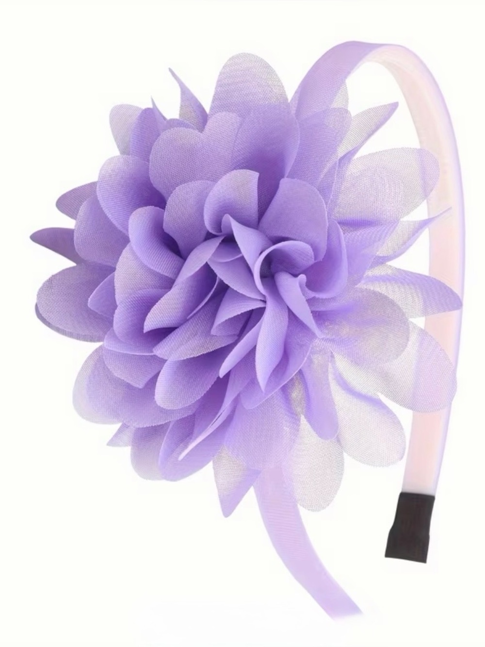 Kentucky Derby Lavender Floral Headband with Tulle Flower Garden party Hat